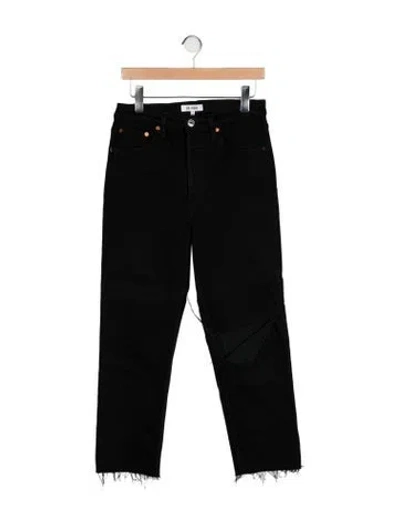 Pre-owned Re/done High-rise Straight Leg Jeans In Black