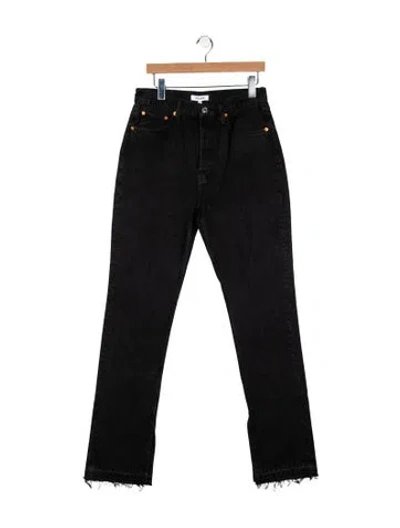 Pre-owned Re/done High-rise Straight Leg Jeans In Black