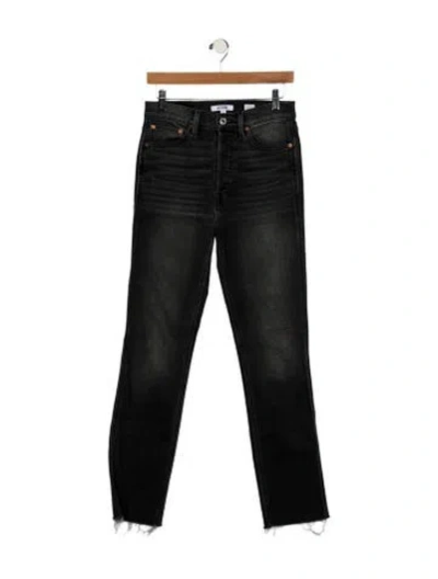 Pre-owned Re/done High-rise Straight Leg Jeans In Black