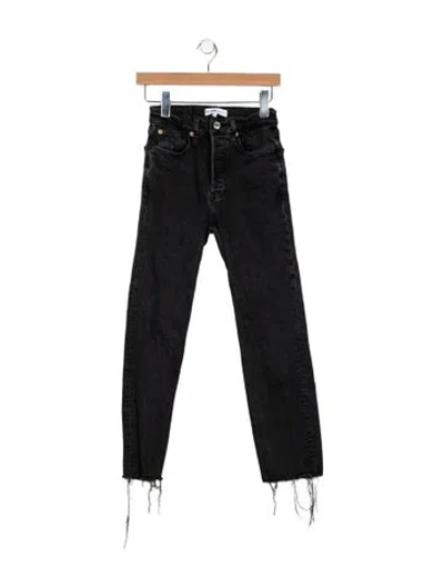 Pre-owned Re/done High-rise Straight Leg Jeans In Black