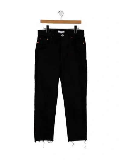 Pre-owned Re/done High-rise Straight Leg Jeans In Black
