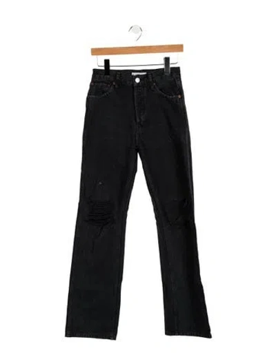 Pre-owned Re/done High-rise Straight Leg Jeans In Black