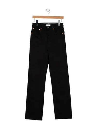 Pre-owned Re/done High-rise Straight Leg Jeans In Black