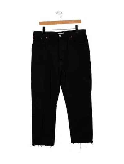 Pre-owned Re/done High-rise Straight Leg Jeans In Black