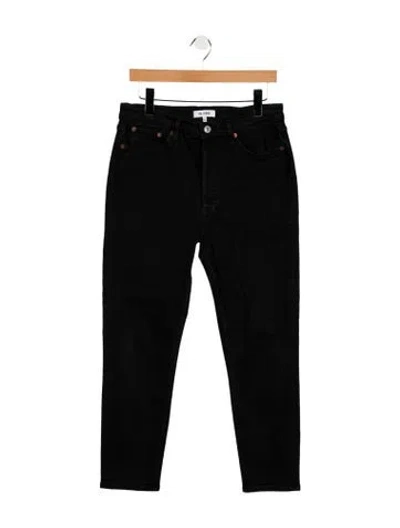 Pre-owned Re/done High-rise Straight Leg Jeans In Black