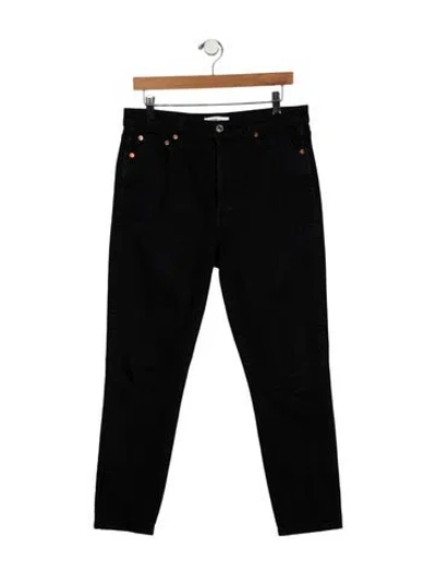 Pre-owned Re/done High-rise Straight Leg Jeans In Black