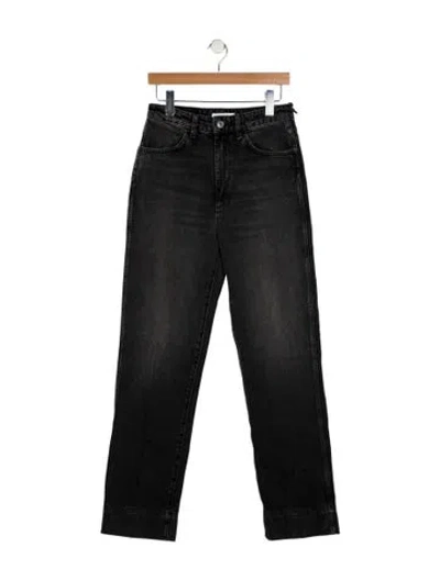 Pre-owned Re/done High-rise Straight Leg Jeans In Black