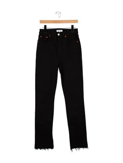 Pre-owned Re/done High-rise Straight Leg Jeans In Black