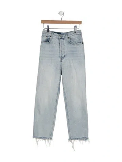 Pre-owned Re/done High-rise Straight Leg Jeans In Black