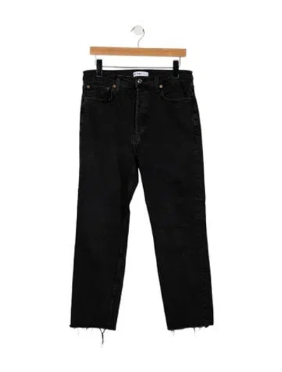 Pre-owned Re/done High-rise Straight Leg Jeans In Black