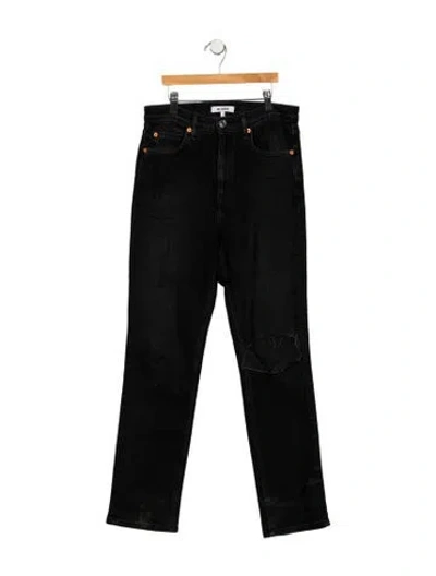 Pre-owned Re/done High-rise Straight Leg Jeans In Black