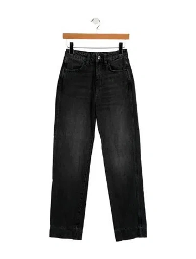 Pre-owned Re/done High-rise Straight Leg Jeans In Black