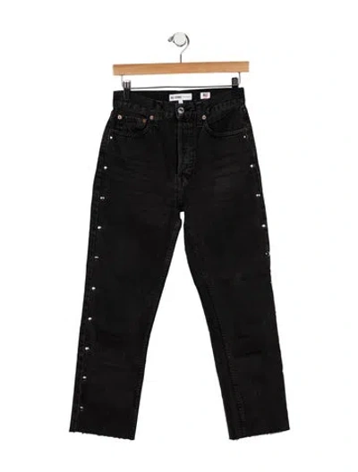 Pre-owned Re/done High-rise Straight Leg Jeans In Black