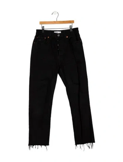 Pre-owned Re/done High-rise Straight Leg Jeans In Black