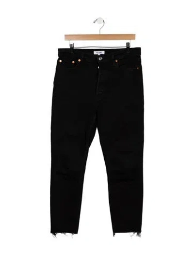 Pre-owned Re/done High-rise Straight Leg Jeans In Black