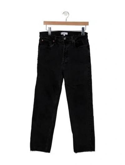 Pre-owned Re/done High-rise Straight Leg Jeans In Black