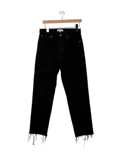 Pre-owned Re/done High-rise Straight Leg Jeans In Black