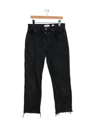 Pre-owned Re/done High-rise Straight Leg Jeans In Black