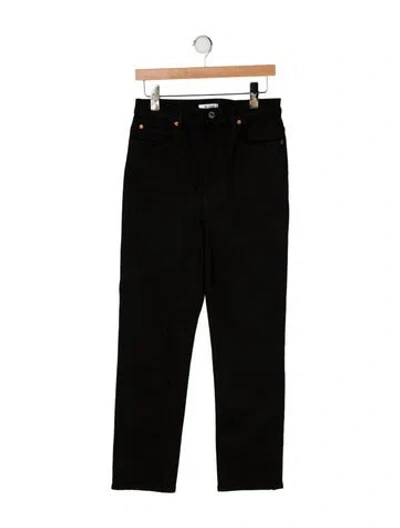 Pre-owned Re/done High-rise Straight Leg Jeans In Black