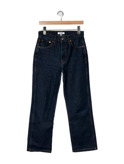 Pre-owned Re/done High-rise Straight Leg Jeans In Black