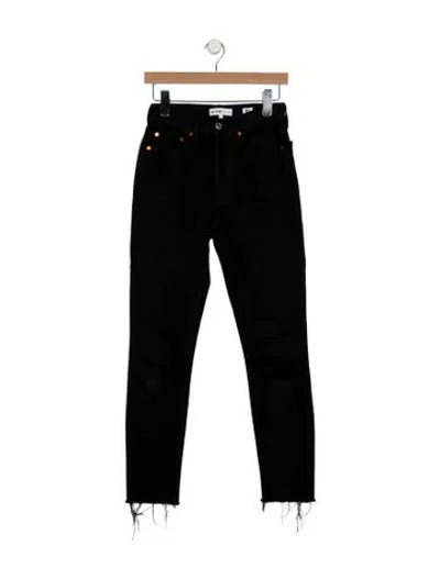 Pre-owned Re/done High-rise Straight Leg Jeans In Black