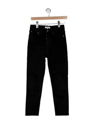 Pre-owned Re/done High-rise Straight Leg Jeans In Black