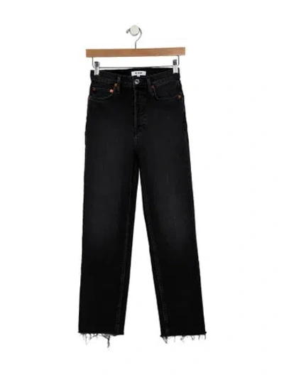 Pre-owned Re/done High-rise Straight Leg Jeans In Black