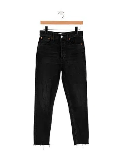 Pre-owned Re/done High-rise Straight Leg Jeans In Black