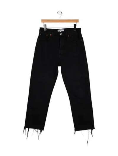 Pre-owned Re/done High-rise Straight Leg Jeans In Black