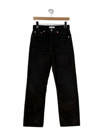 Pre-owned Re/done High-rise Straight Leg Jeans In Black