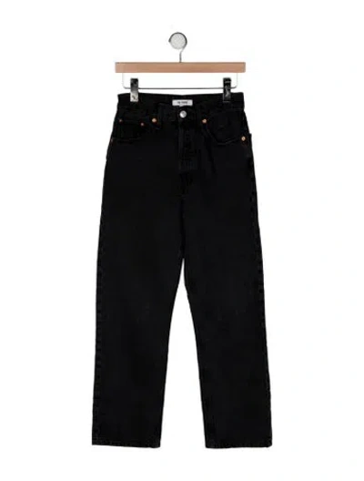 Pre-owned Re/done High-rise Straight Leg Jeans In Black