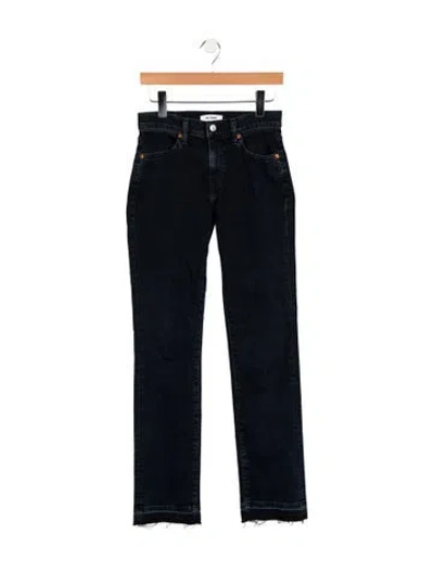 Pre-owned Re/done High-rise Straight Leg Jeans In Black