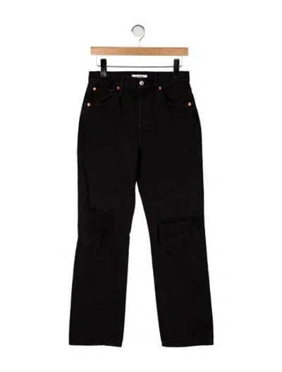 Pre-owned Re/done High-rise Straight Leg Jeans In Black
