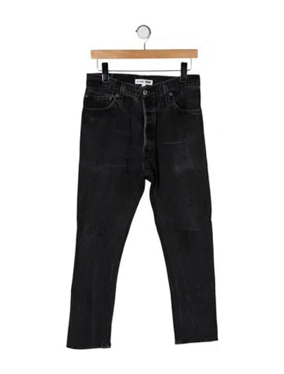 Pre-owned Re/done High-rise Straight Leg Jeans In Black