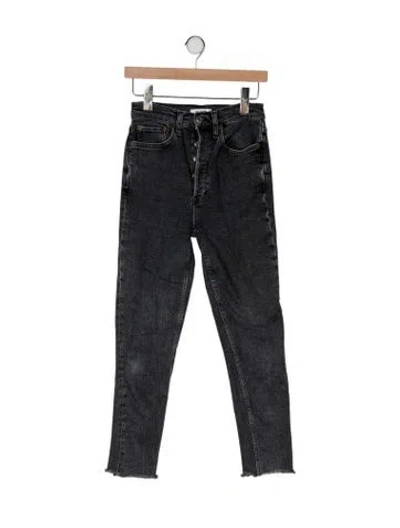 Pre-owned Re/done High-rise Straight Leg Jeans In Black