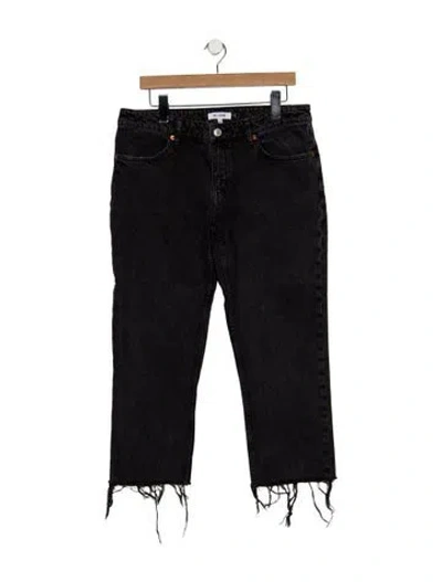 Pre-owned Re/done High-rise Straight Leg Jeans In Black