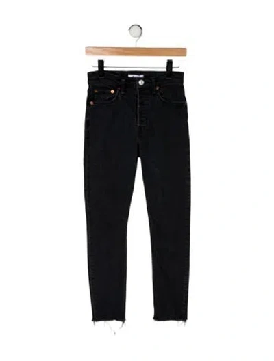 Pre-owned Re/done High-rise Straight Leg Jeans In Black