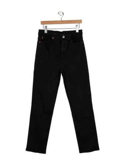 Pre-owned Re/done High-rise Straight Leg Jeans In Black