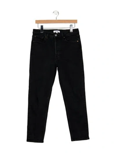 Pre-owned Re/done High-rise Straight Leg Jeans In Black
