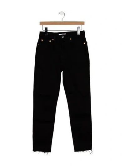 Pre-owned Re/done High-rise Straight Leg Jeans In Black