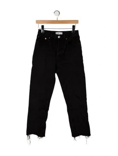 Pre-owned Re/done High-rise Straight Leg Jeans In Black