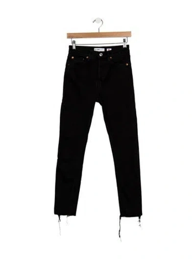 Pre-owned Re/done High-rise Straight Leg Jeans In Black