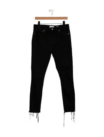 Pre-owned Re/done High-rise Straight Leg Jeans In Black