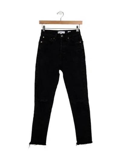 Pre-owned Re/done High-rise Straight Leg Jeans In Black