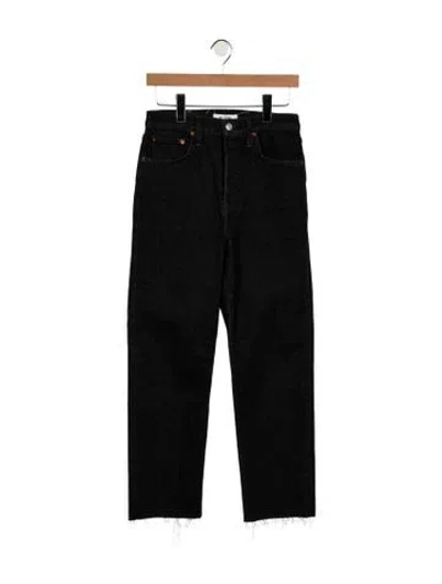 Pre-owned Re/done High-rise Straight Leg Jeans In Black