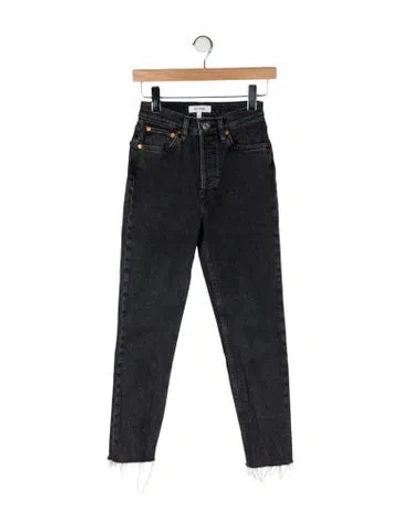 Pre-owned Re/done High-rise Straight Leg Jeans In Black