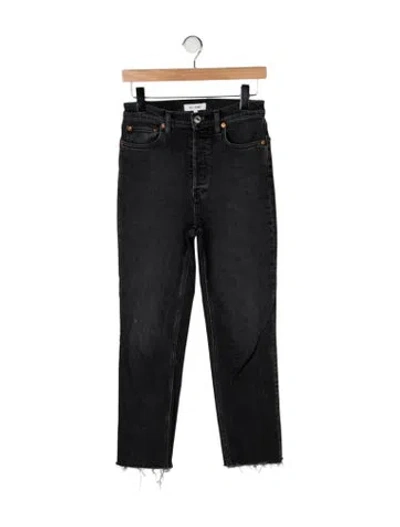 Pre-owned Re/done High-rise Straight Leg Jeans In Black