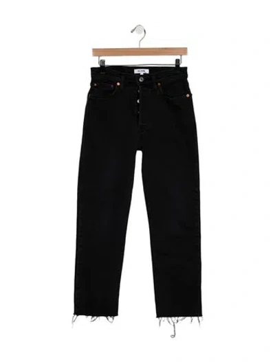 Pre-owned Re/done High-rise Straight Leg Jeans In Black