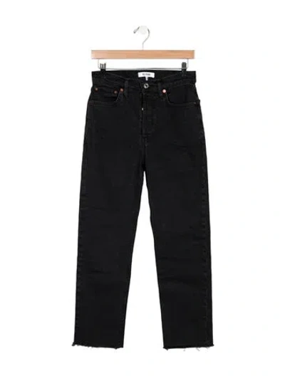 Pre-owned Re/done High-rise Straight Leg Jeans In Black