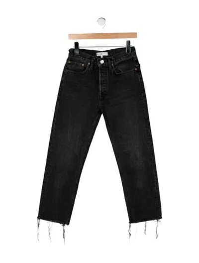 Pre-owned Re/done High-rise Straight Leg Jeans In Black